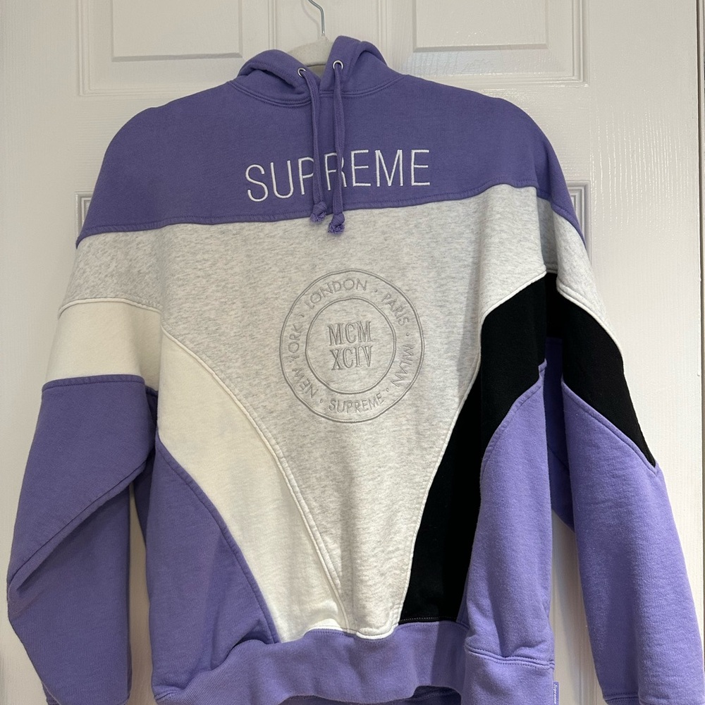 Supreme Purple and Gray Hoodie